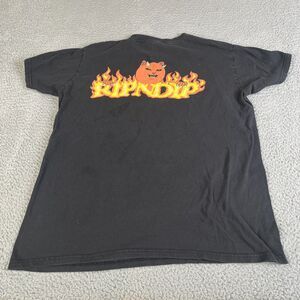 Ripndip Lord Nermal Devil Flames T-Shirt Mens Large Black Funny Parody Cartoon